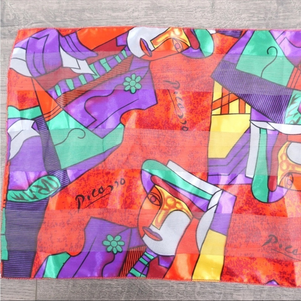 Picasso Colorful Abstract Scarf - Picture 3 of 3